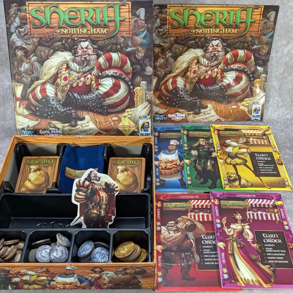 Sheriff of Nottingham 1st Edition Board Game Arcane Wonders Incomplete Parts Set